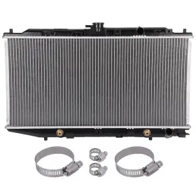 13934365 Total-autoparts Radiator With Universal Oil Hose Clamps Kit Cu886 For 1988-1991 Honda Civic Crx