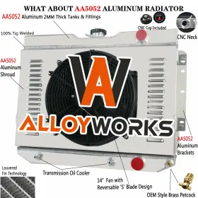 3-rowradiator Tsmindustry 0281aa Shroud&fan Relay Fit 1959-1965 Chevy Chevelle Impala El Camino V8
