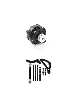 Jm9196 Tsp Es1013/jm9196 Alternator And Bracket Kit Dodge Mopar 100 Amp Billet Black