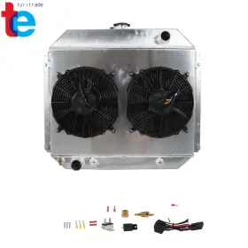 Tr59098 Turitrade 4 Row Radiator Fan Shroud For Ford F100 F150 F250 F350 Bronco V8 Truck 1966-1979