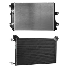 Bndl-473805 Tyc For Chevy Silverado 3500 Hd 07-10 Radiator And Condenser Kit