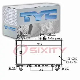 Sx-0239 Tyc Radiator For 2012-2013 Chevrolet Camaro 6.2l V8 Cooler Cooling Yw