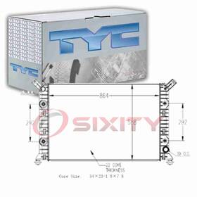 Tyc Sx-6654 Radiator For 2011-2015 Chevrolet Silverado 2500 Hd 6.0l 6.6l V8 Cooler Qd