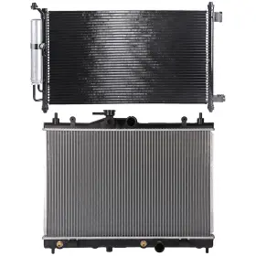 12774841 Valuezone-autoparts Radiator And Ac Condenser Cooling Kit For 2007-2012 Nissan Versa