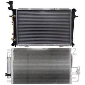 Valuezone-autoparts 12774876 Radiator And Ac Condenser Cooling Kit For 05-09 Hyundai Tucson 05-10 Kia Sportage