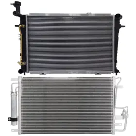 12774876 Valuezone-autoparts Radiator And Ac Condenser Cooling Kit For 05-09 Hyundai Tucson 05-10 Kia Sportage