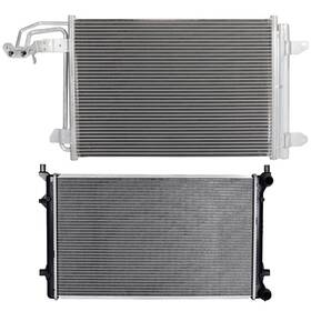 Valuezone-autoparts 12774879 Radiator And Condenser Cooling Kit For 2010-2014 Volkswagen Golf 2008 Gti