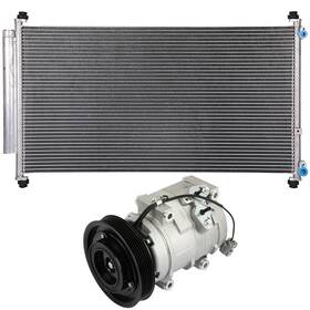 Valuezone-autoparts 12774969 Aluminum Condenser And Compressor For 2005 2006 2007 Honda Odyssey
