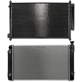 12775097 Valuezone-autoparts Front Radiator And A/c Condenser For 1996-1997 Gmc P3500 Aluminum