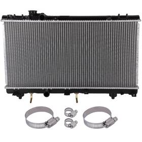 Valuezone-autoparts 12775204 1 Radiator For 96-99 Toyota Paseo 95-97 Tercel With Oil Hose Clamps Kit