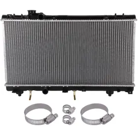 12775204 Valuezone-autoparts 1 Radiator For 96-99 Toyota Paseo 95-97 Tercel With Oil Hose Clamps Kit