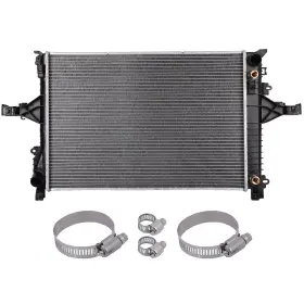 12775221 Valuezone-autoparts 1 Radiator For 01-09 Volvo S60 99-06 S80 With Universal Oil Hose Clamps