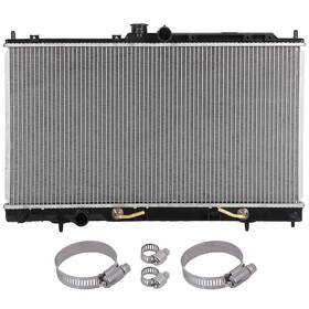 Valuezone-autoparts 12775287 1 Radiator For 2002-2007 Mitsubishi Lancer With Universal Oil Hose Clamps Kit
