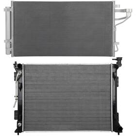 Valuezone-autoparts 12775347 Aluminum Front Radiator And A/c Condenser For 2016 Kia Optima