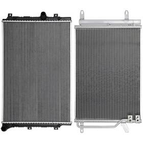 Valuezone-autoparts 12775357 Aluminum Radiator And A/c Condenser For 2015-2019 Volkswagen Beetle