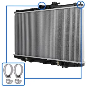 12775371 Valuezone-autoparts 1 Radiator For 1998-2002 Honda Accord With Universal Oil Hose Clamps Kit