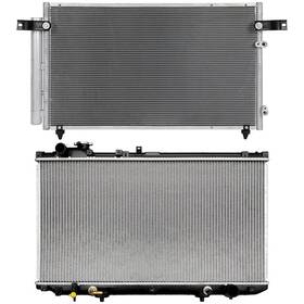Valuezone-autoparts 13728624 Aluminum Radiator And Ac Condenser Cooling Kit Fits Lexus Gs300 1998-2005
