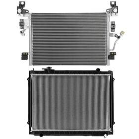 Valuezone-autoparts 13728667 Aluminum Radiator And Ac Condenser Cooling Kit Fits Toyota Tacoma 1995-2004