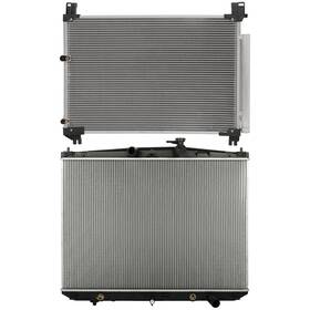 Valuezone-autoparts 13728711 Aluminum Radiator And Ac Condenser Cooling Kit Fits Toyota Highlander 2014-2016