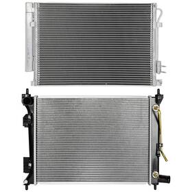 Valuezone-autoparts 13735253 Fits Hyundai Accent 2012-2017 Aluminum Radiator And Ac Condenser Cooling Kit