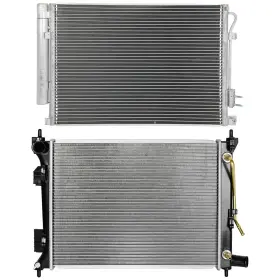13735253 Valuezone-autoparts Fits Hyundai Accent 2012-2017 Aluminum Radiator And Ac Condenser Cooling Kit