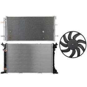 Valuezone-autoparts 13750266 Electric Radiator Condenser Cooling Fan Kit Fits Audi A4 Quattro 2013-2016