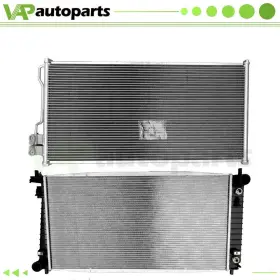 Ic818344l Vap-autoparts For 04-06 Ford Expedition 5.4l Aluminium Radiator And Condenser Cooling Assembly