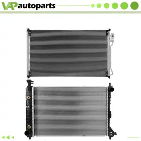 Ic848061l Vap-autoparts For 1998-2004 Ford Mustang Aluminium Radiator And Ac Condenser Cooling Assembly