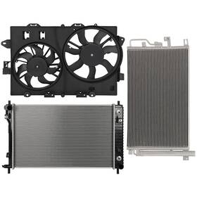 Vaultpro 13649427 Radiator Condenser Cooling Fan Kit For 2007-08 Chevrolet Equinox Pontiac Torrent