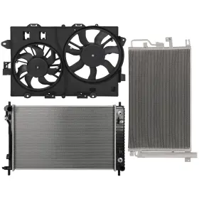 13649427 Vaultpro Radiator Condenser Cooling Fan Kit For 2007-08 Chevrolet Equinox Pontiac Torrent
