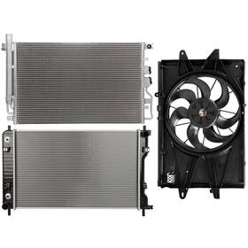 Vaultpro 13649434 Radiator Condenser Cooling Fan Kit For 10-15 Chevrolet Equinox Gmc Terrain 2.4l