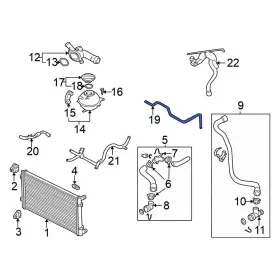 1j0121447ak Volkswagen Oe For Jetta 02-05 Engine Coolant Overflow Hose