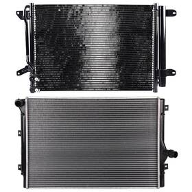 Wellstorehere 12711865 For Volkswagen Beetle 2011-2012 L4 Aluminum Radiator And Ac Condenser Cooling Kit