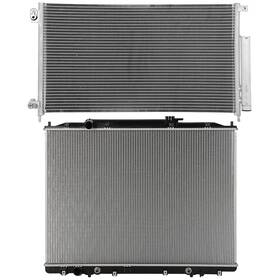 Wellstorehere 12711875 For Honda Accord 2006-2007 2.4l L4 Aluminum Radiator And Ac Condenser Cooling Kit