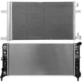 Wellstorehere 12716753 For Chevrolet Impala 2014-2016 3.6l Aluminum Radiator And Ac Condenser Cooling Kit