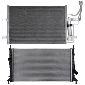 12888485 Wellstorehere Aluminum Radiator And Ac Condenser Cooling Kit For Mazda 3 2004 05-2009 2.3l 2.0l