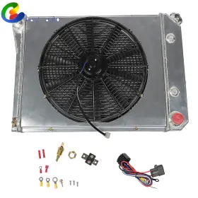 Ea1265184su Wflnhb 3 Row Radiator Shroud Fan Kit For 68-74 Chevy Nova 70-81 Camaro 75-87 El Camino