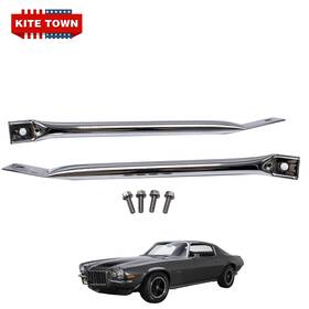 Wfyb Bp76091bk Chrome Steel Fender To Radiator Support Bar For Chevy Camaro Hot Rod Z28 1970-81