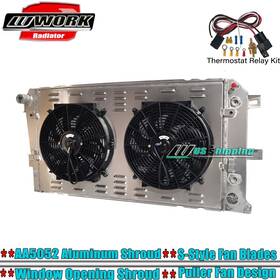 Work 2001-2005 2500 Radiator Shroud Fan For 01-05 2002 Chevrolet Silverado 3500 Hd 6.6l Duramax