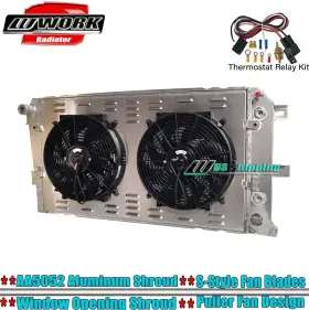 Work 2001-2005 2500 Radiator Shroud Fan For 01-05 2002 Chevrolet Silverado 3500 Hd 6.6l Duramax
