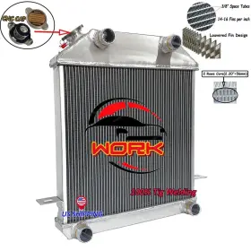 708y-1939-1940 Work 2 Rows Full Aluminum Radiator Fit Ford Deluxe/pickup Truck Flathead V8 1939 1940