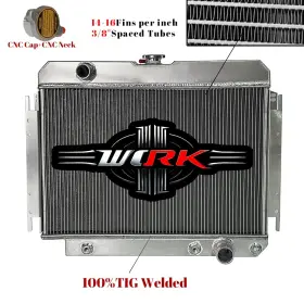 Cc289b-ps Work 2row Aluminum Radiator For 1963 1964 1965 1966 Chevy Bel-air / 1963-1968 Impala