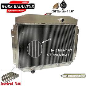 Work Radiator-853 Aluminum Radiator Fit 1961-1964 Ford F100 F250 F350 Pickup Truck V8 L6 2 Row