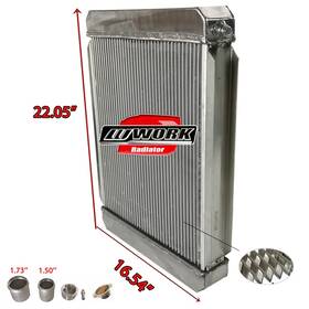 Work Radiator-885 209662b 2 Row Custom Radiator Crossflow All Aluminum 22 Inch X 16 Overall Size