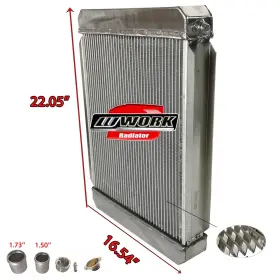 Radiator-885 Work 209662b 2 Row Custom Radiator Crossflow All Aluminum 22 Inch X 16 Overall Size