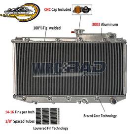 Wrcrad 1640062011 Aluminum Radiator Fits Toyota Camry 1988 1989 1990 1991/lexus Es250 1991 At