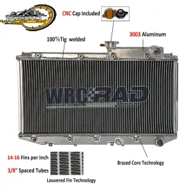 1640062011 Wrcrad Aluminum Radiator Fits Toyota Camry 1988 1989 1990 1991/lexus Es250 1991 At