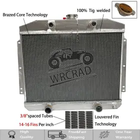 Wrcrad 1949-1951 V8 2-row Full Aluminum Radiator For 1950 Mercury With Flathead 4.2l Mt Wrcrad 1949-1951 V8 2-row Full Aluminum Radiator For 1950 Mercury With Flathead 4.2l Mt