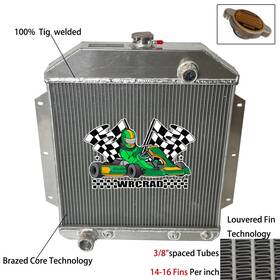 Wrcrad 1949-1953 V8 Aluminum Radiator Fit Ford Configuration 1950 1951 Cars Engine