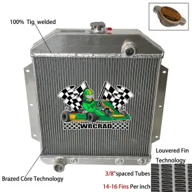 Wrcrad 1949-1953 V8 Aluminum Radiator Fit Ford Configuration 1950 1951 Cars Engine